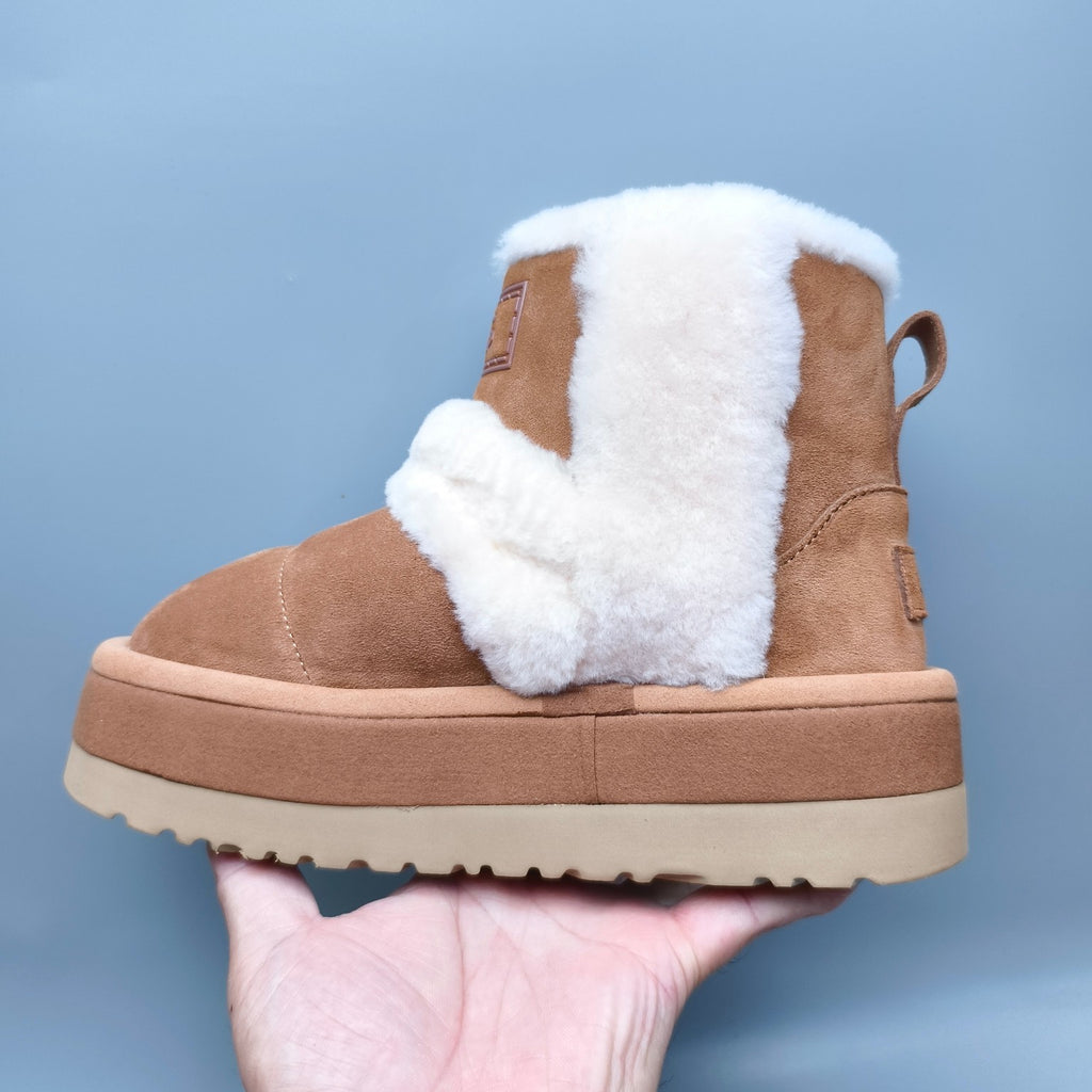 Chestnut Caterpillar-Style Platform Mid-Top Casual Shoes | 3316