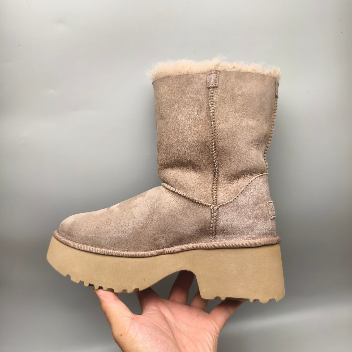 Walnut Brown Women's Platform Wedge Mid-Calf Boots | 1533