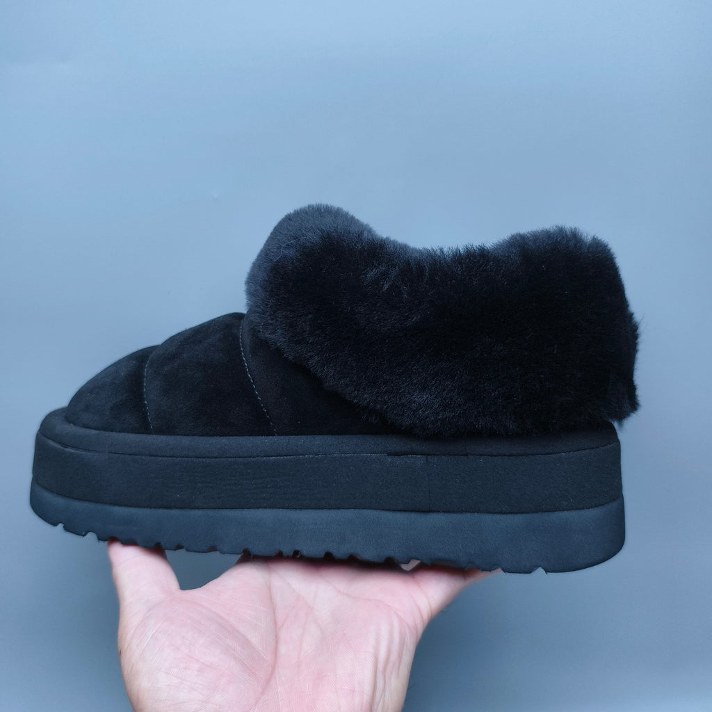 Black Platform Slip-On Casual Shoes | 6390