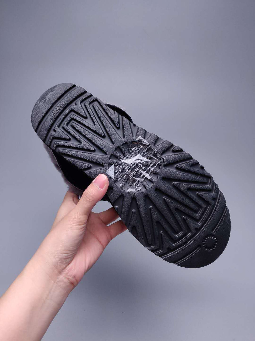 Black Lace-Up Ankle Boots with Turned-Out Fluffy Trim | 3090