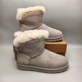 Grey Folk-Inspired Casual Shoes with Back Strap | 4517