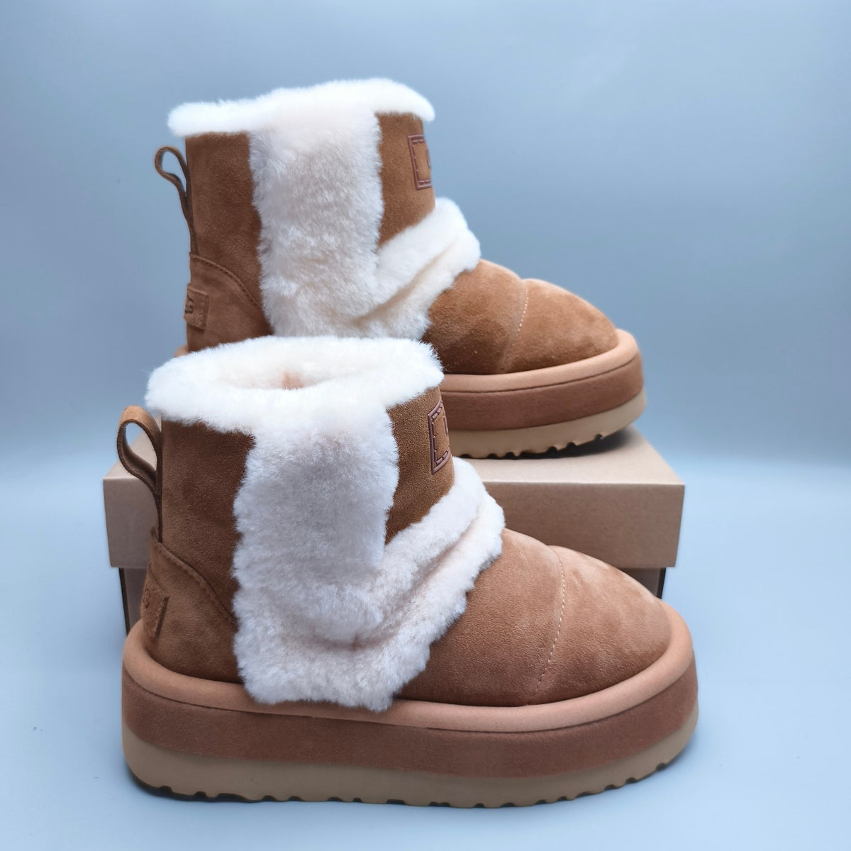 Chestnut Caterpillar-Style Platform Mid-Top Casual Shoes | 3316
