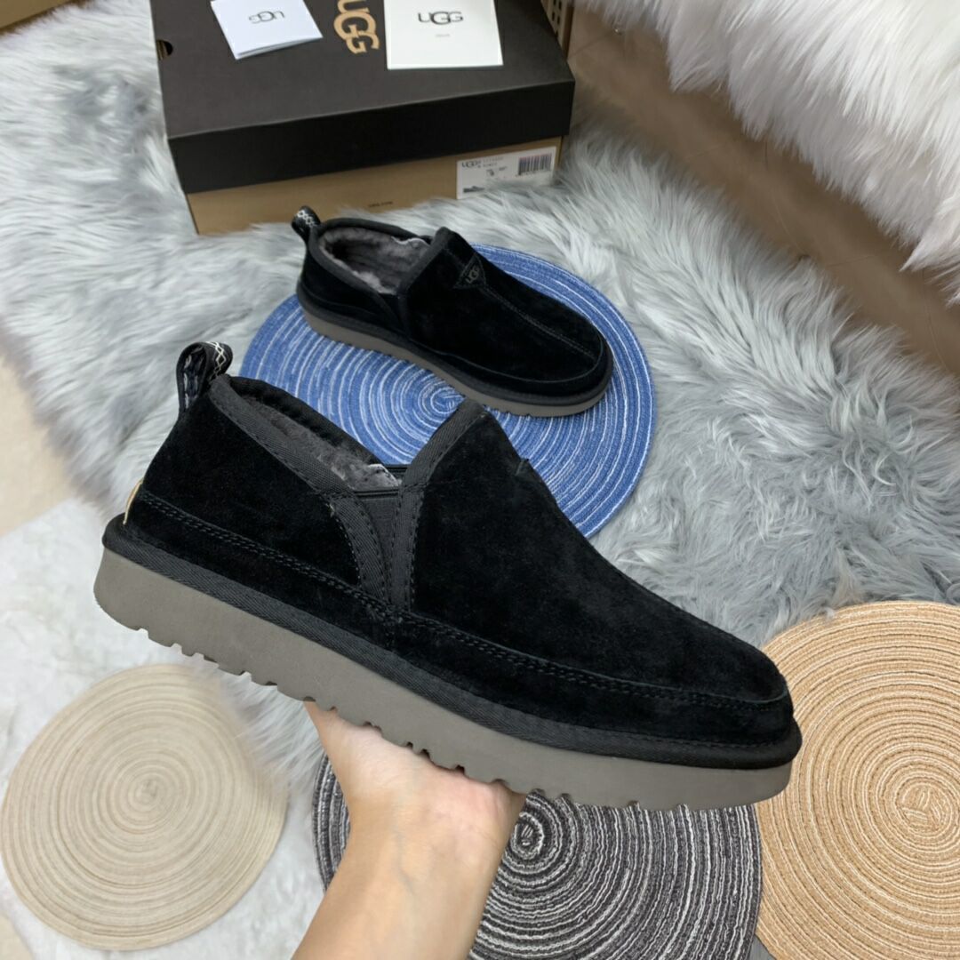 Black Men's Low-Top Slip-On Casual Shoes | 3455