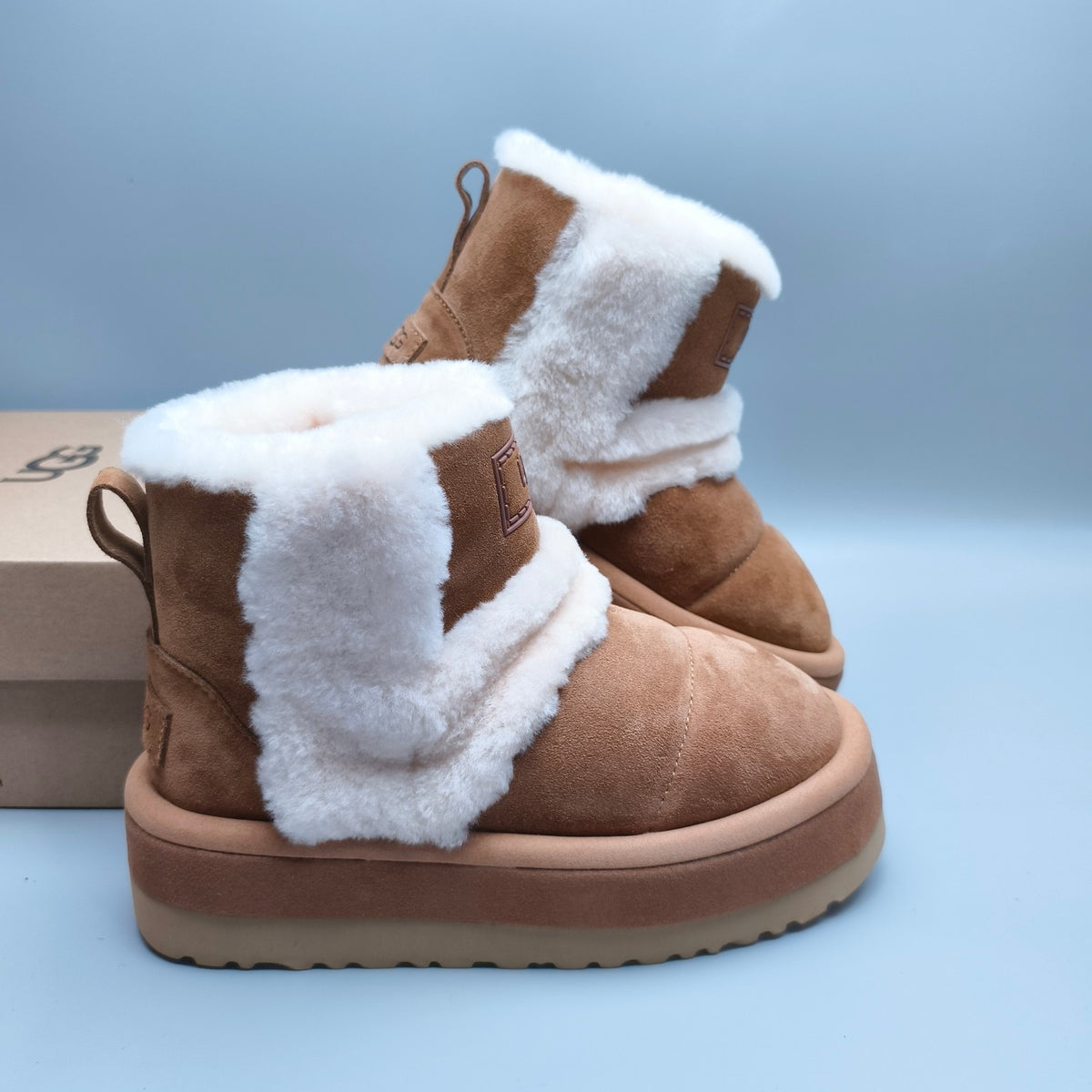 Chestnut Caterpillar-Style Platform Mid-Top Casual Shoes | 3316