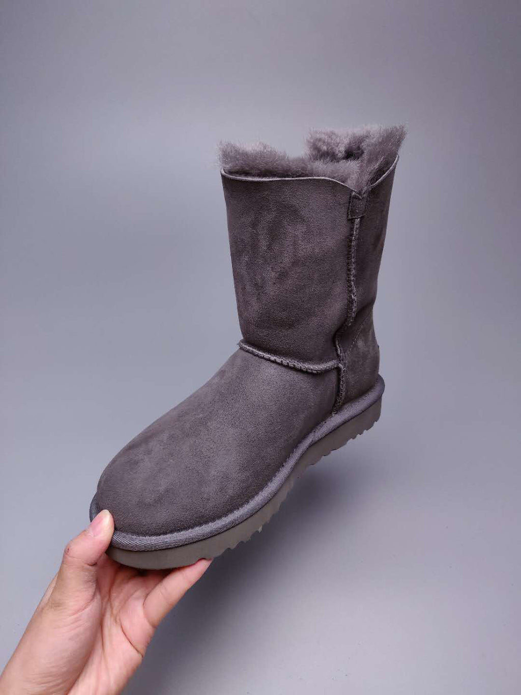 Grey Side-Zip Mid-Calf Boots | 2480