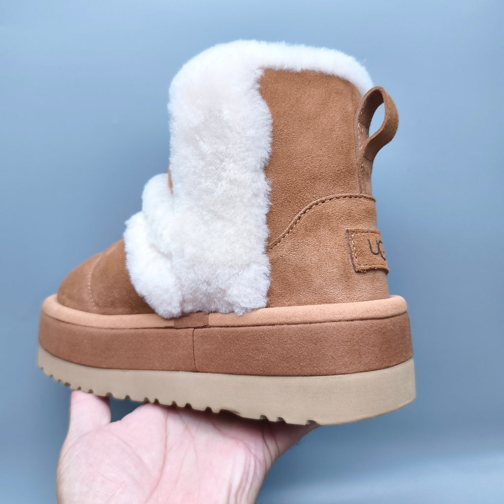 Chestnut Caterpillar-Style Platform Mid-Top Casual Shoes | 3316