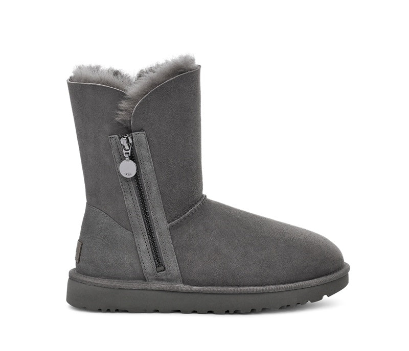 Grey Side-Zip Mid-Calf Boots | 2480