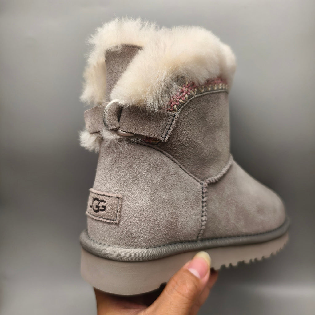 Grey Folk-Inspired Casual Shoes with Back Strap | 4517
