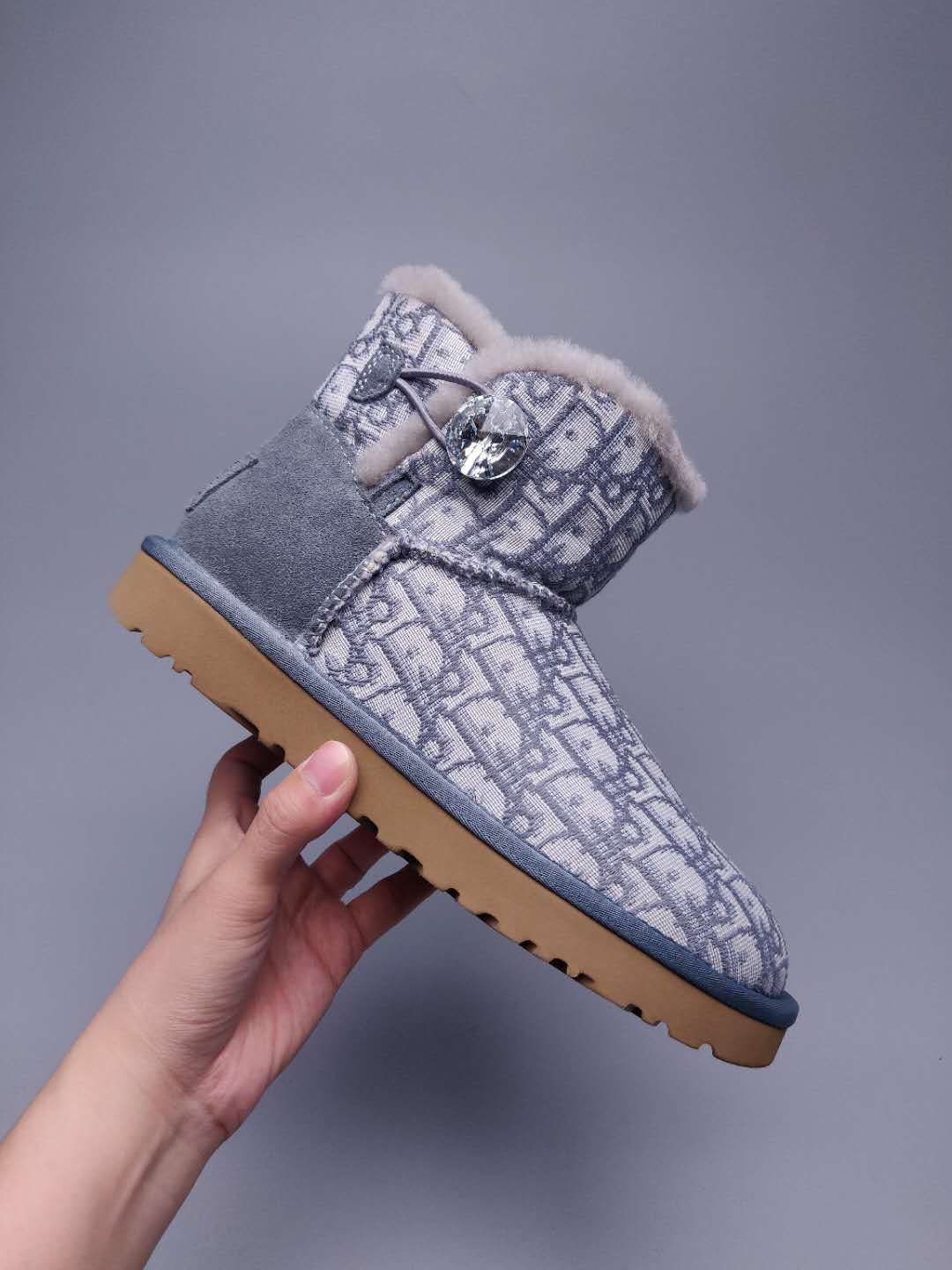 Grey Fabric-Textured Casual Footwear | 6554