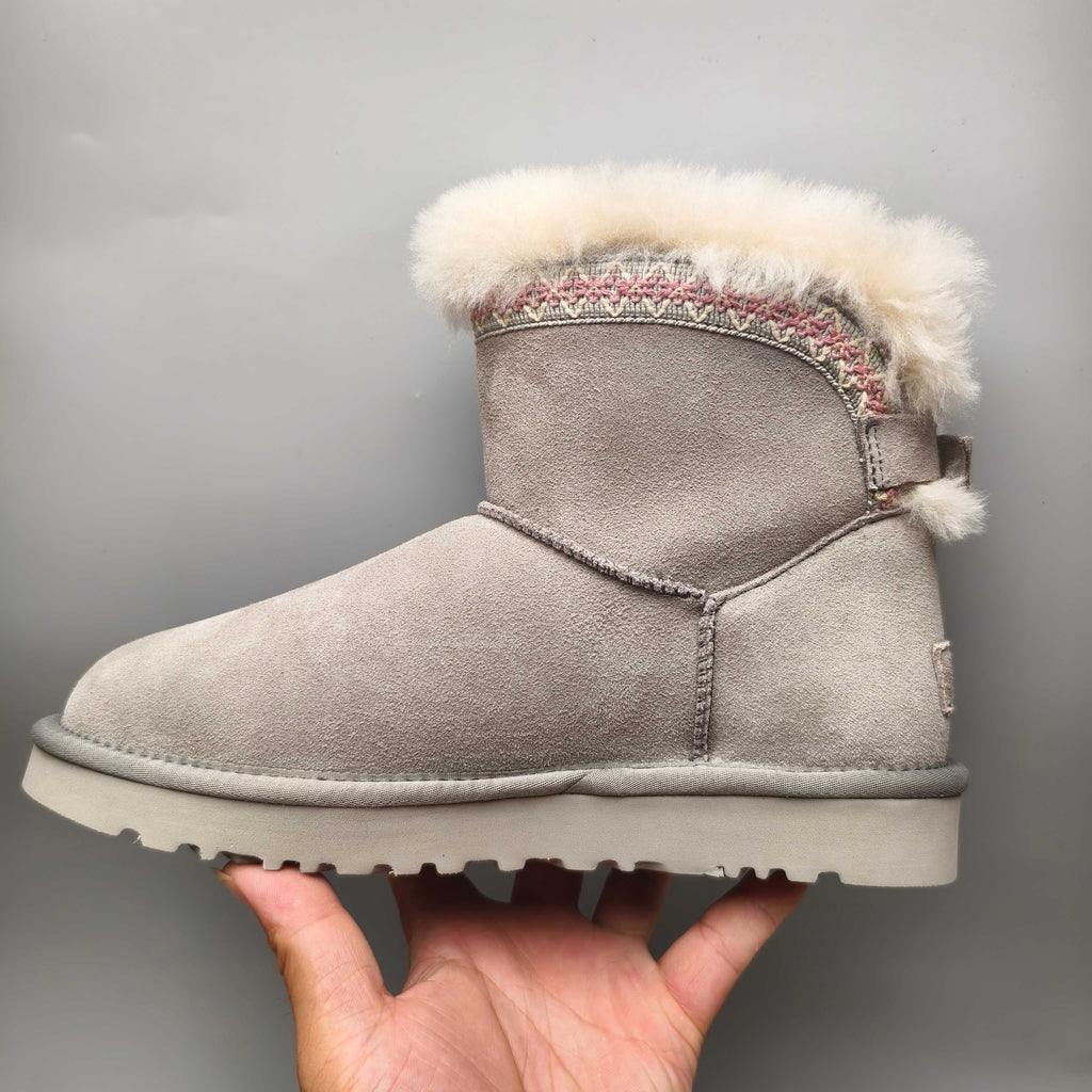 Grey Folk-Inspired Casual Shoes with Back Strap | 4517