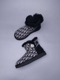 Black Fabric-Textured Casual Footwear | 6554