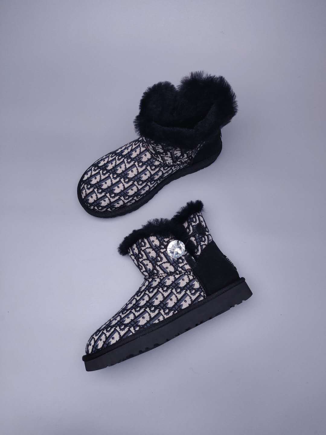 Black Fabric-Textured Casual Footwear | 6554