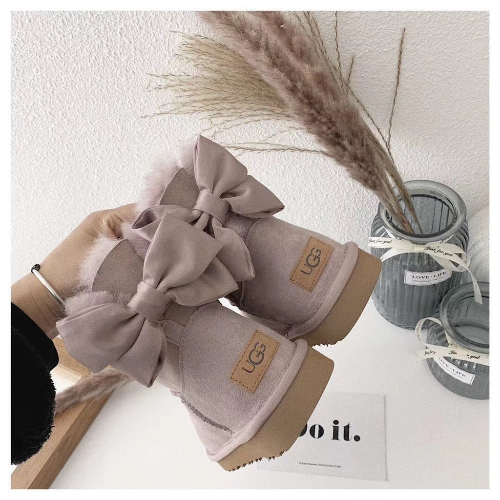 Dusk Pink Bow-Detail Ankle Boots | 3130