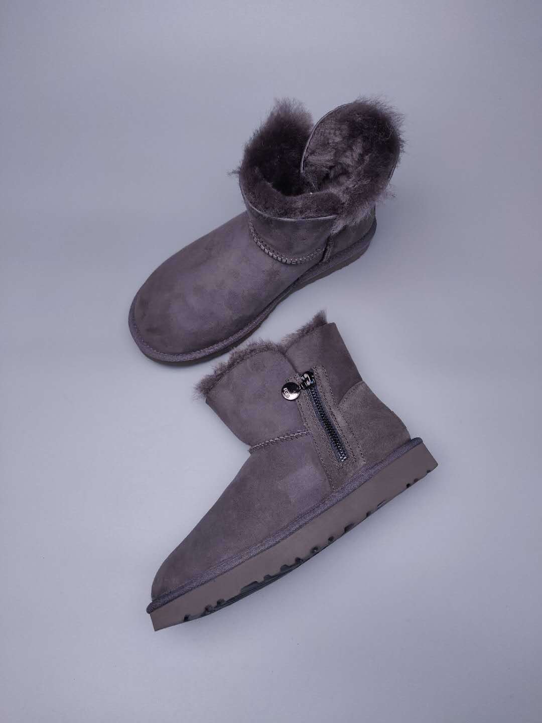 Grey Side-Zip Ankle Boots | 2481