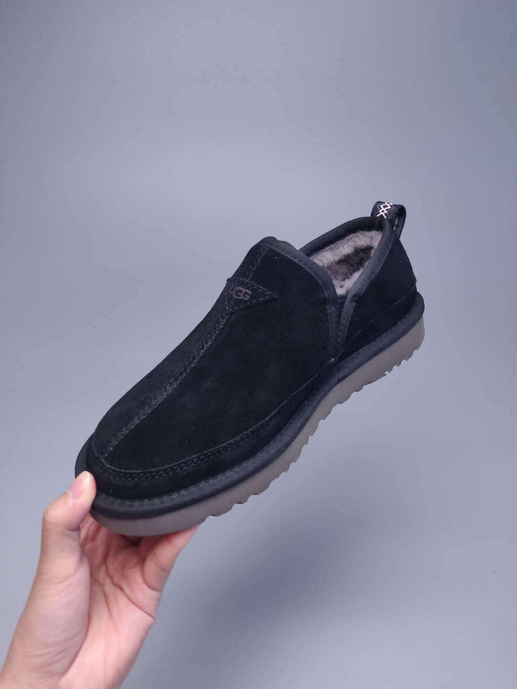Black Men's Low-Top Slip-On Casual Shoes | 3455