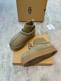 Suede Winter Boots with Folk-Inspired Sock Cuffs | 1125956