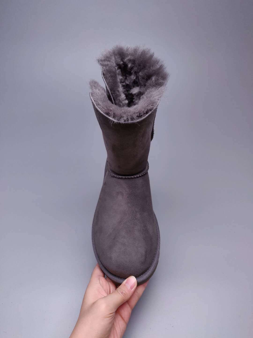 Grey Side-Zip Mid-Calf Boots | 2480
