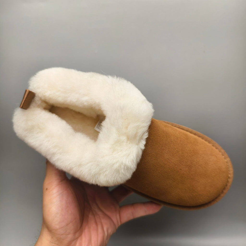 Chestnut Suede-Look Platform Slip-On Shoes | 1393