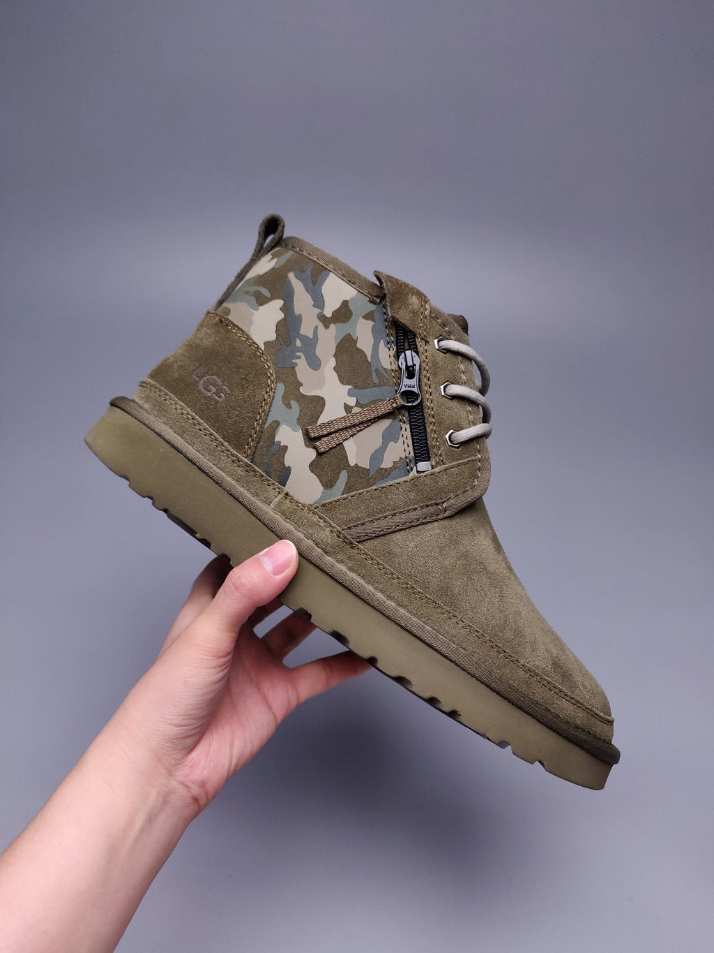 Army Green Men's Colorblock Camouflage Casual Shoes | 4193