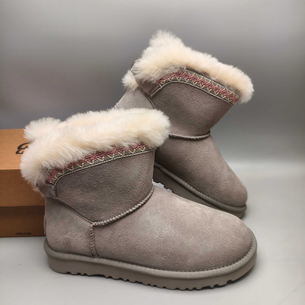 Grey Folk-Inspired Casual Shoes with Back Strap | 4517