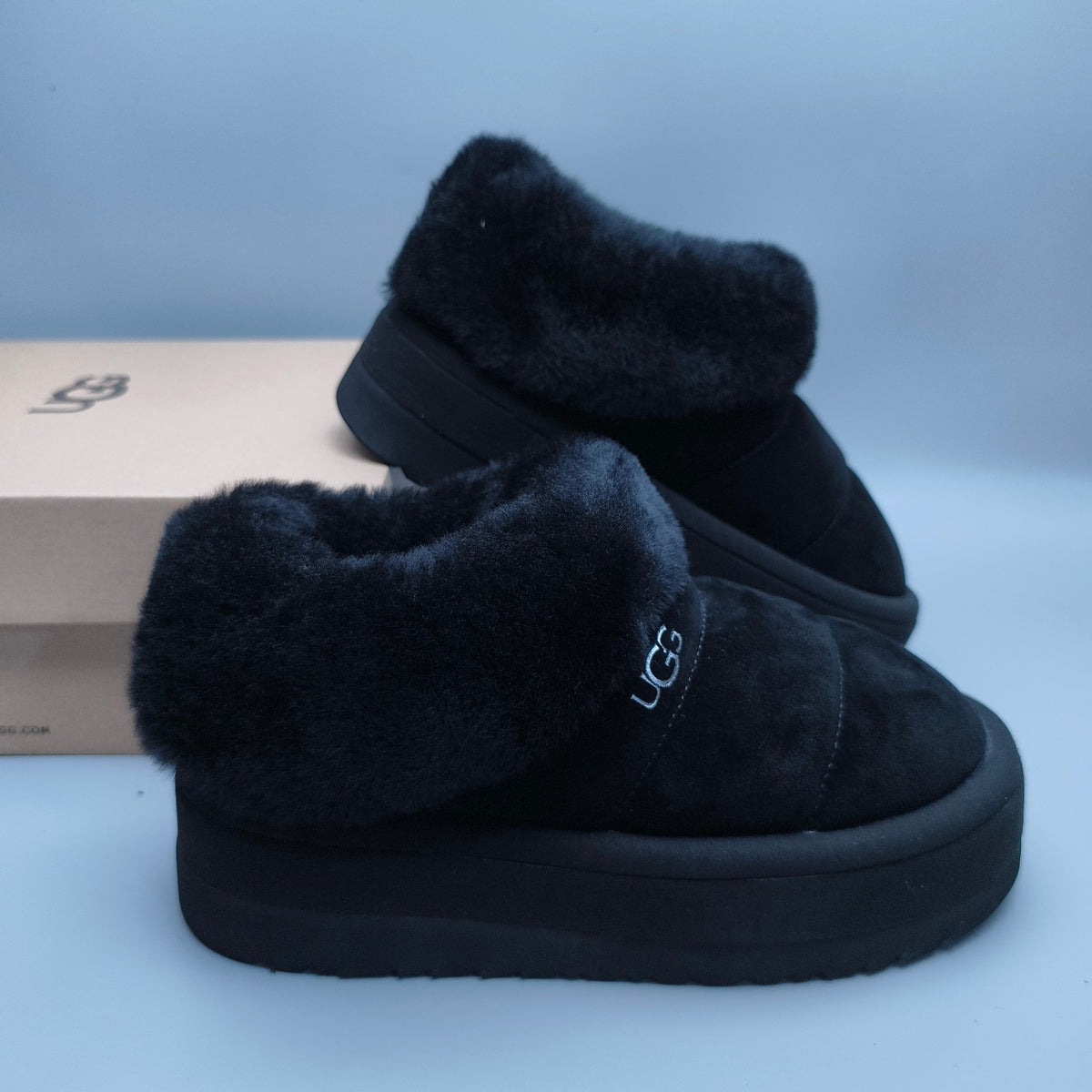 Black Platform Slip-On Casual Shoes | 6390