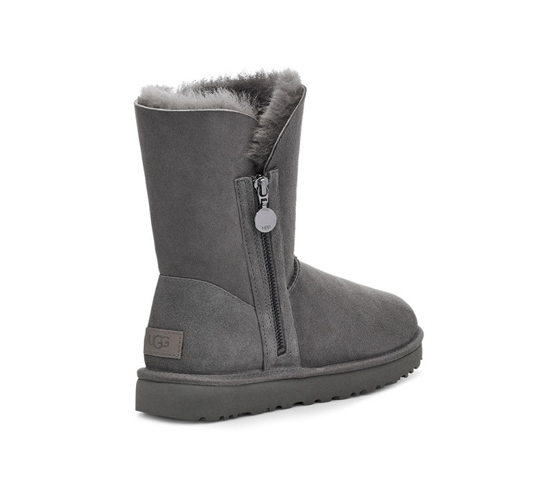 Grey Side-Zip Mid-Calf Boots | 2480