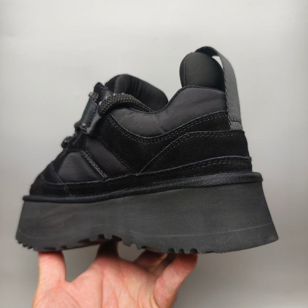Black Chunky Platform Lace-Up Sneakers | 1541