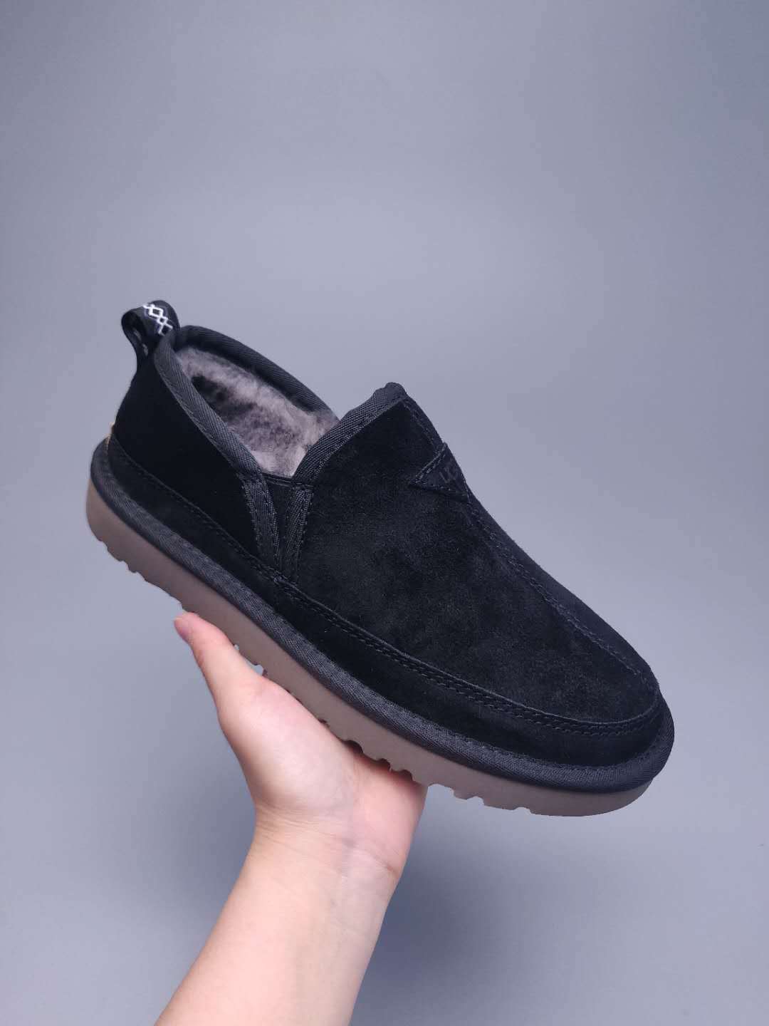 Black Men's Low-Top Slip-On Casual Shoes | 3455