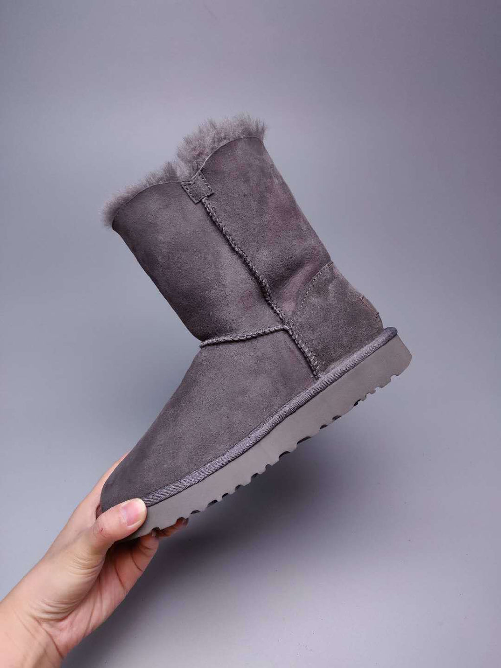 Grey Side-Zip Mid-Calf Boots | 2480