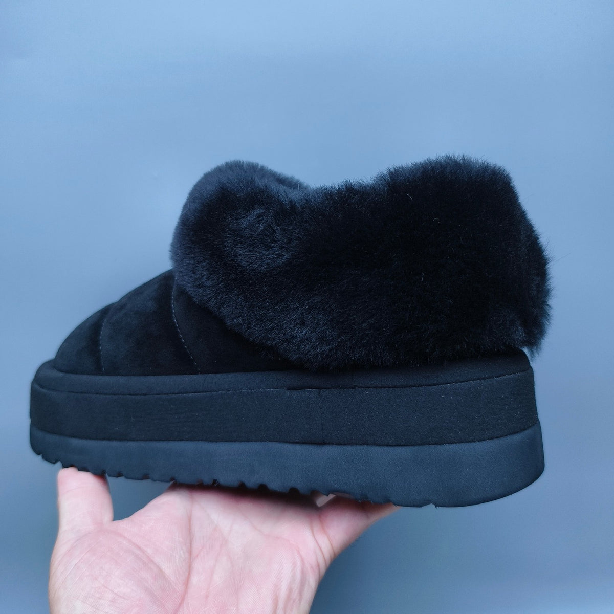 Black Platform Slip-On Casual Shoes | 6390