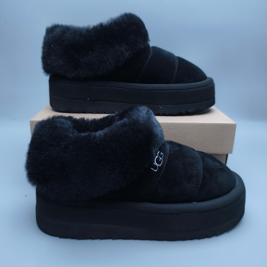 Black Platform Slip-On Casual Shoes | 6390
