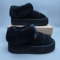 Black Platform Slip-On Casual Shoes | 6390