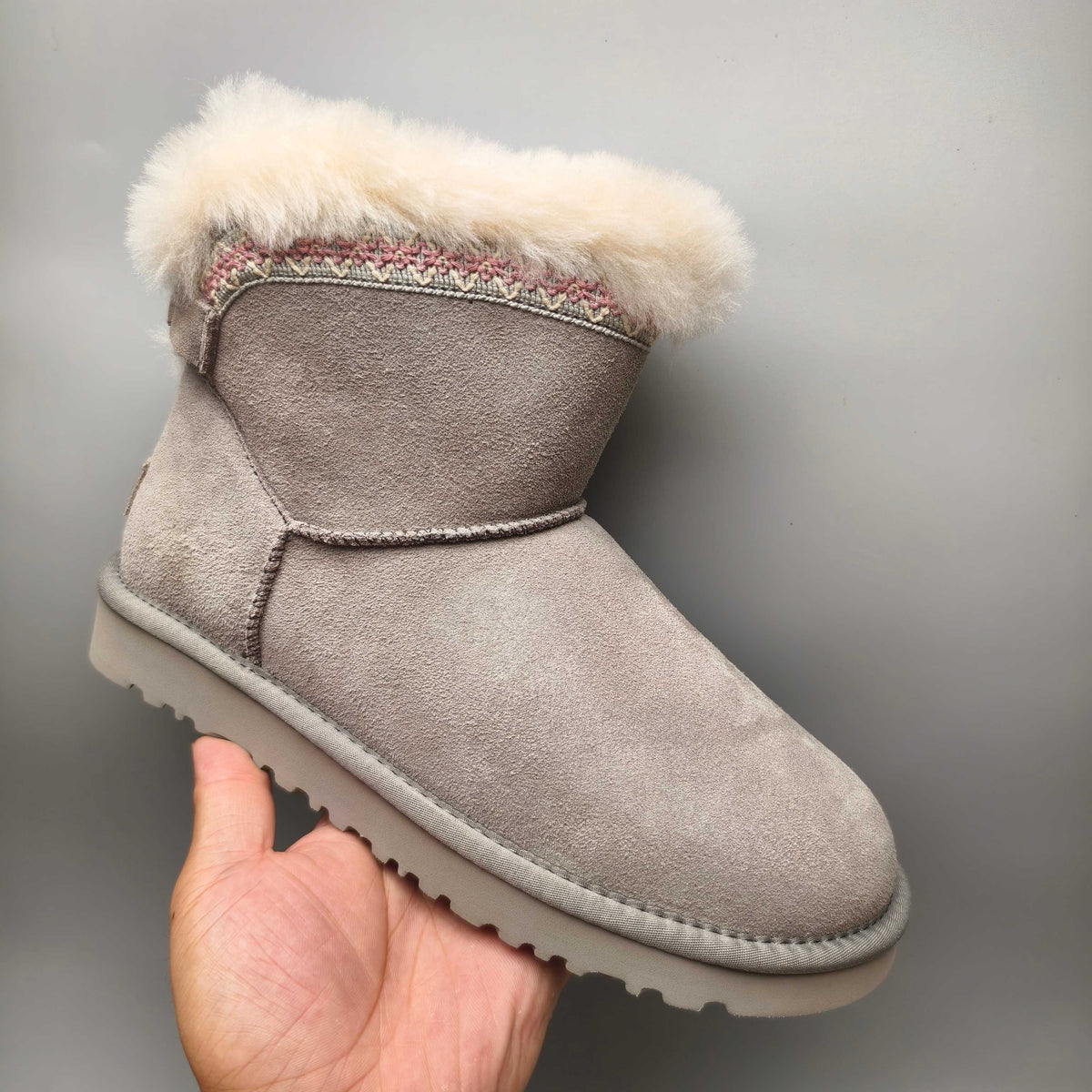 Grey Folk-Inspired Casual Shoes with Back Strap | 4517