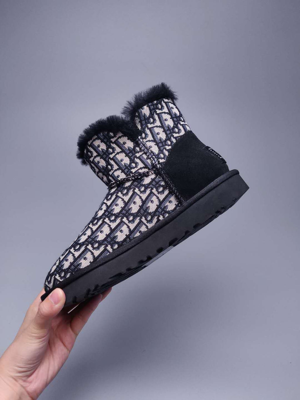 Black Fabric-Textured Casual Footwear | 6554