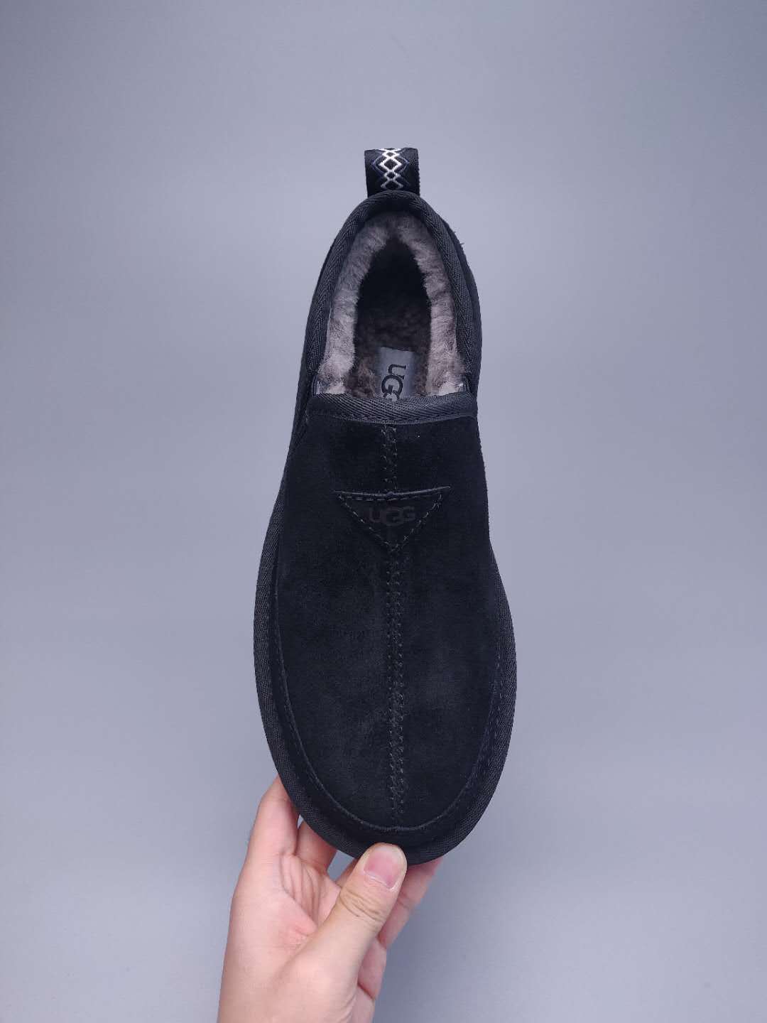 Black Men's Low-Top Slip-On Casual Shoes | 3455