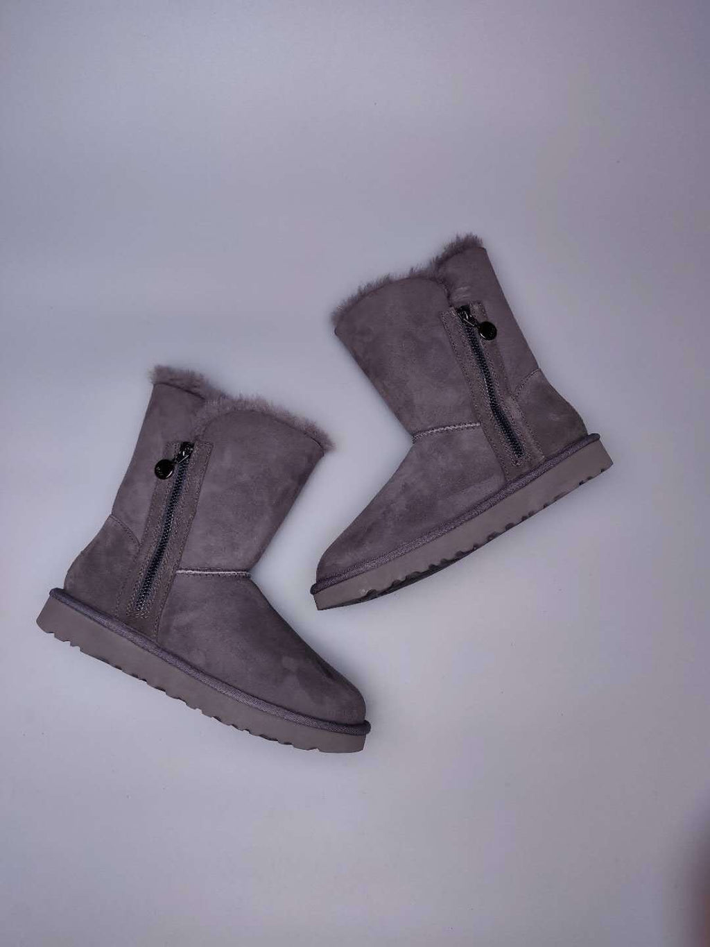 Grey Side-Zip Mid-Calf Boots | 2480