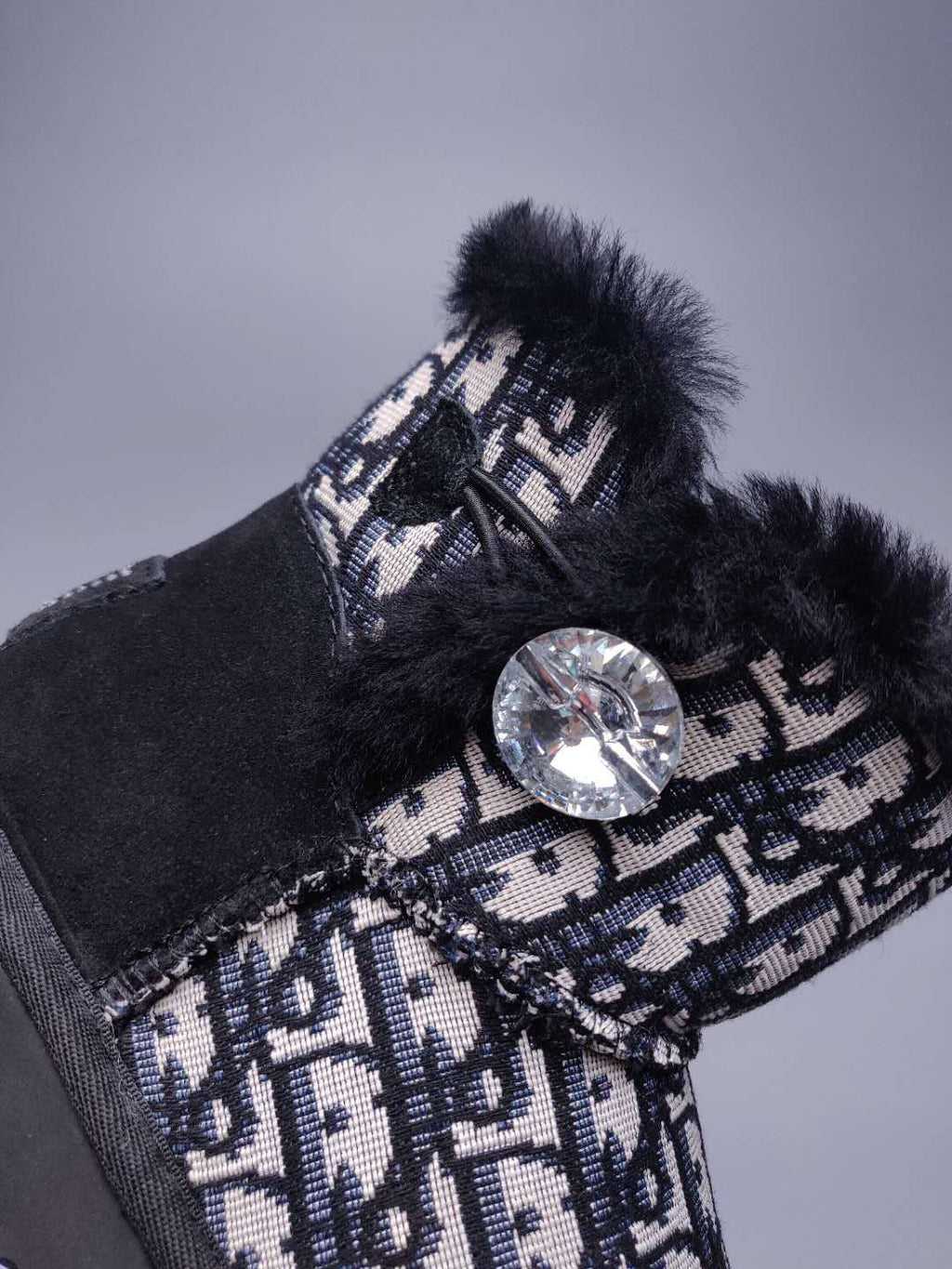 Black Fabric-Textured Casual Footwear | 6554