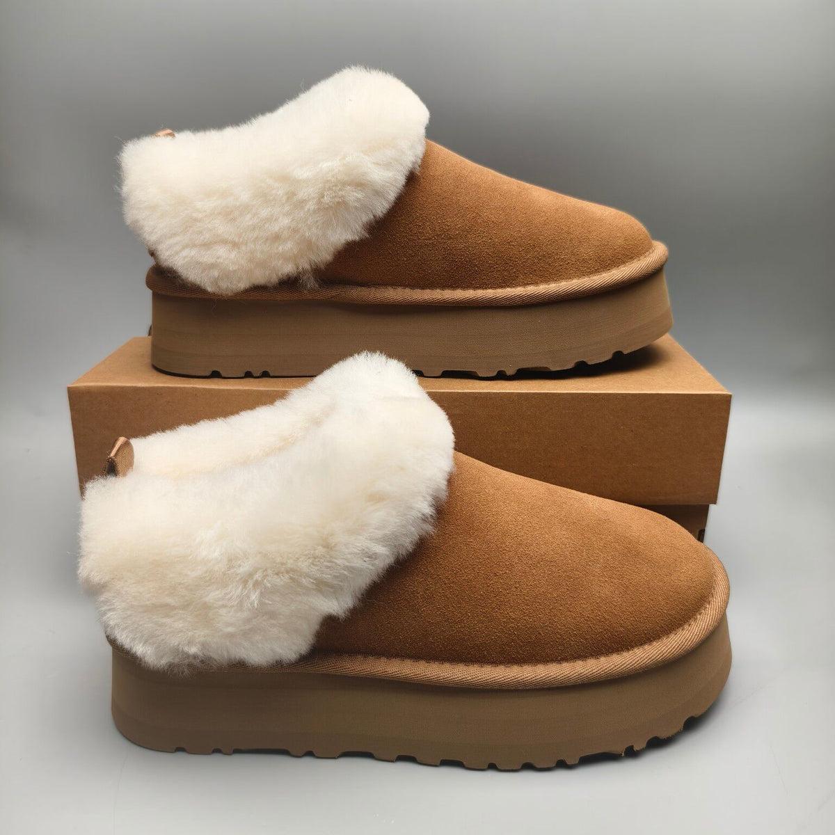 Chestnut Suede-Look Platform Slip-On Shoes | 1393