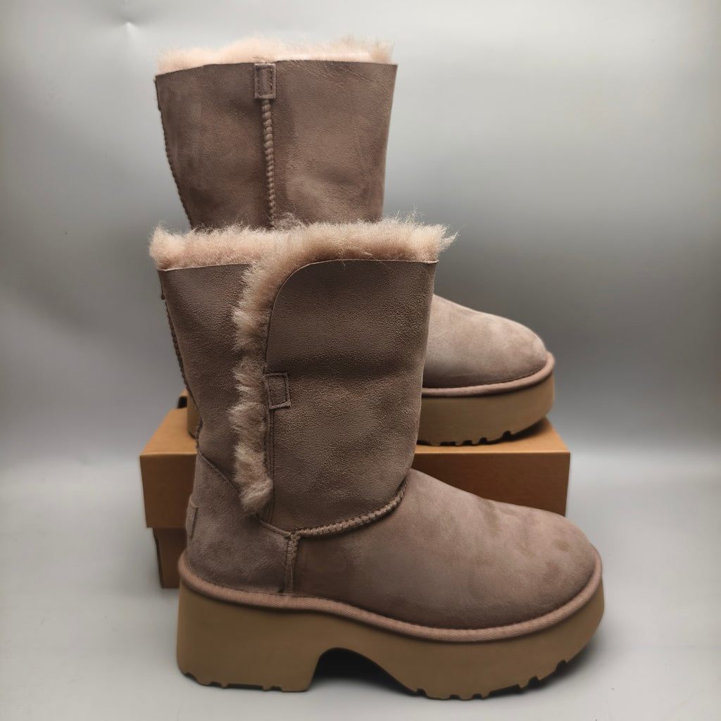 Walnut Brown Women's Platform Wedge Mid-Calf Boots | 1533