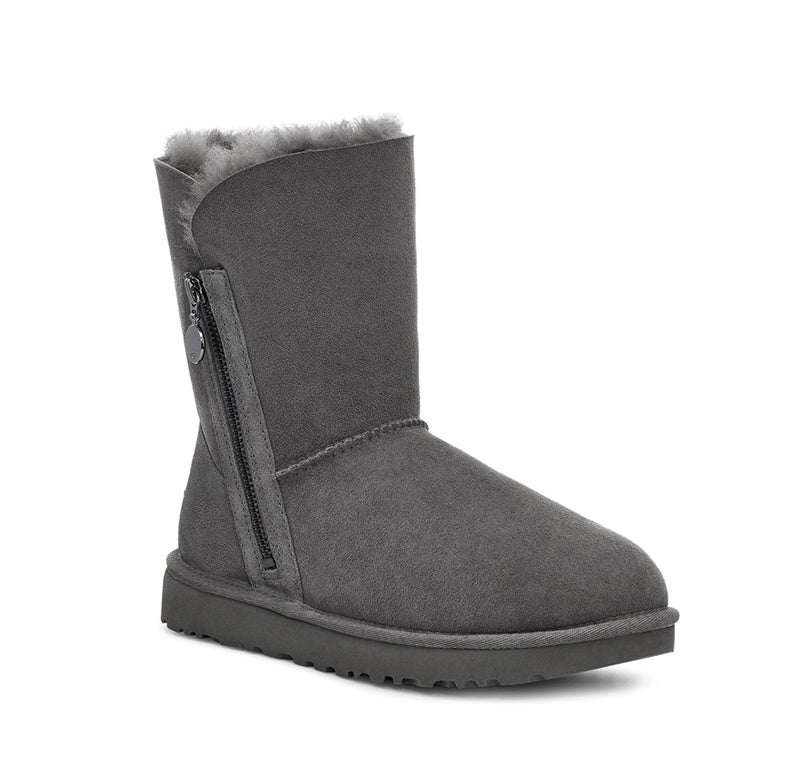 Grey Side-Zip Mid-Calf Boots | 2480