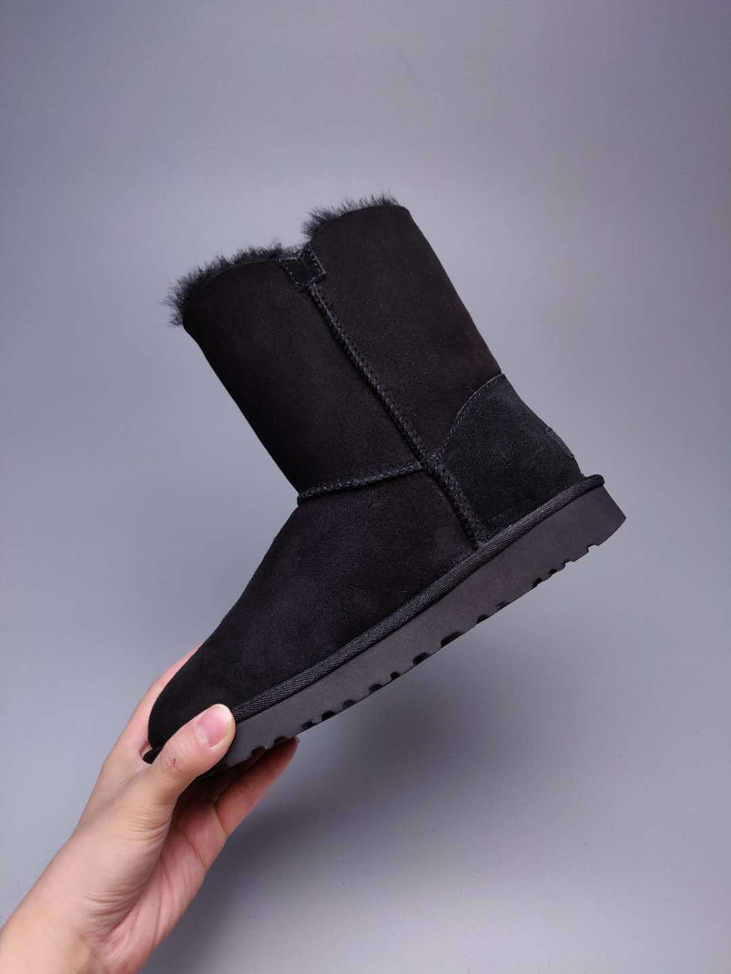 Black Side-Zip Mid-Calf Boots | 2480