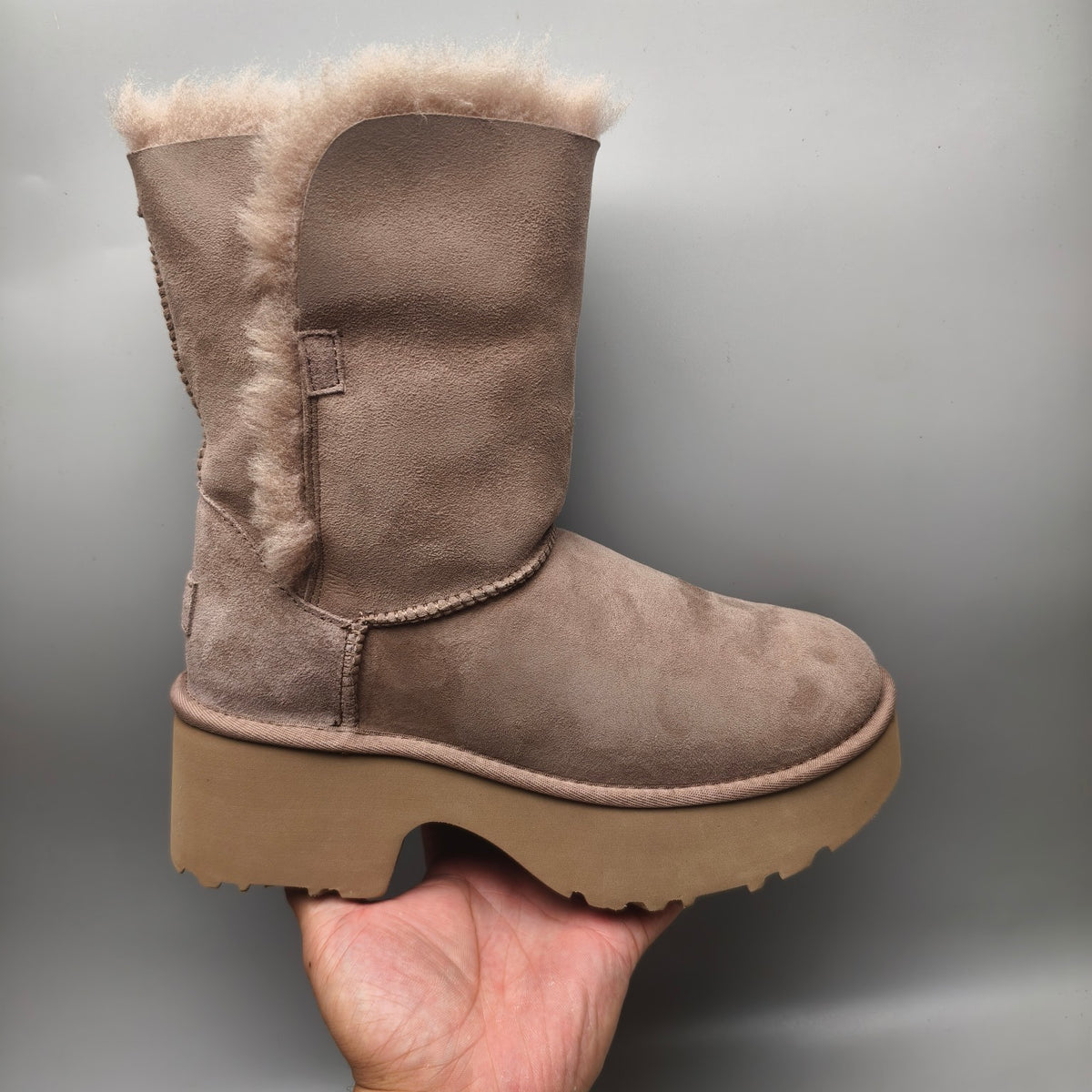 Walnut Brown Women's Platform Wedge Mid-Calf Boots | 1533