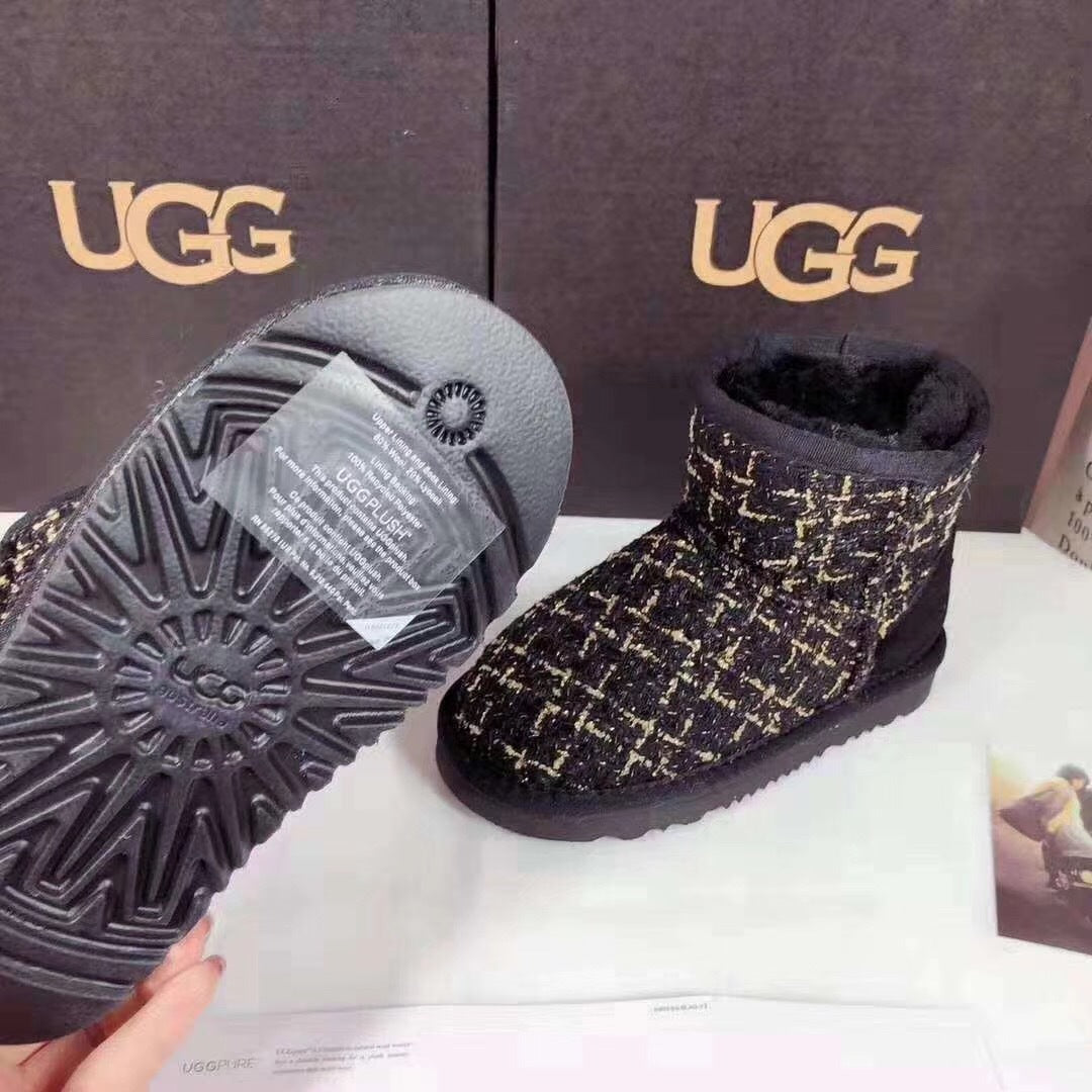 Black Kids' Chic Winter Boots | 5854