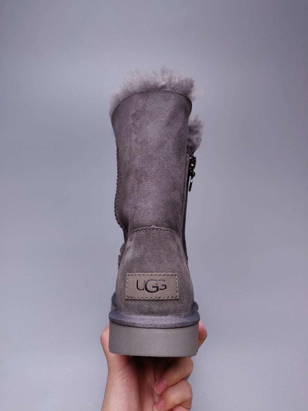 Grey Side-Zip Mid-Calf Boots | 2480
