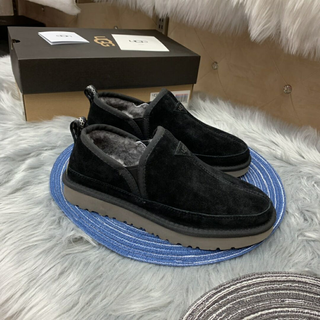 Black Men's Low-Top Slip-On Casual Shoes | 3455