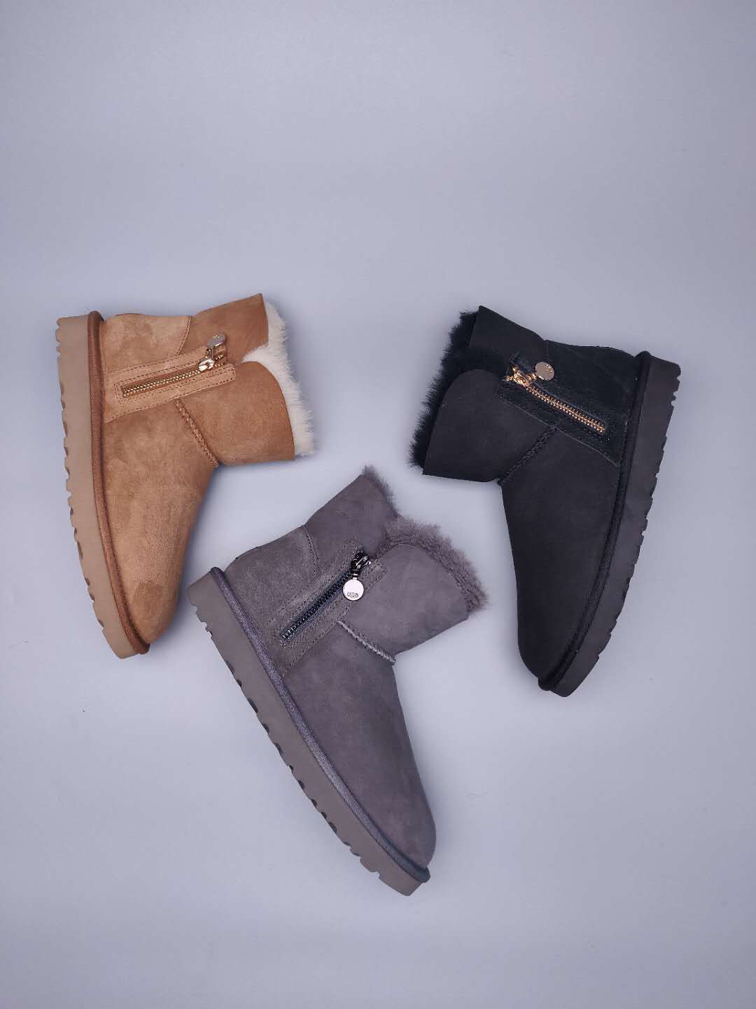 Grey Side-Zip Ankle Boots | 2481